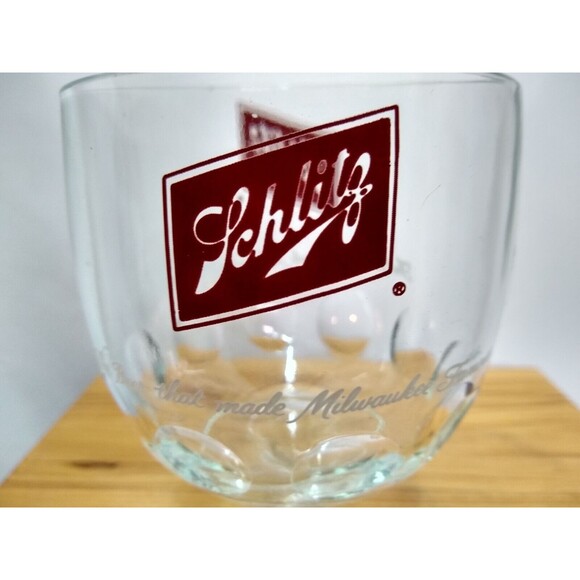 VINTAGE Schlitz Beer Stem Goblet Glass - "The Beer That Made Milwaukee Famous" - Picture 6 of 8